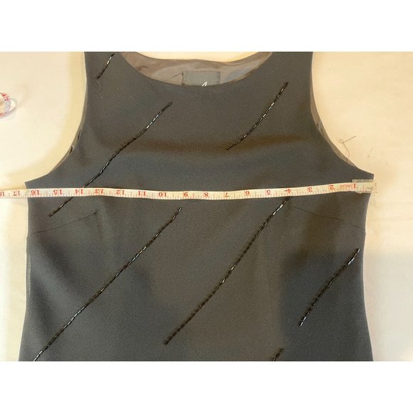 Positive Attitude Womens Sheath Dress Sequin Detail Round Neck Black SZ 6 Petite - Picture 4 of 6